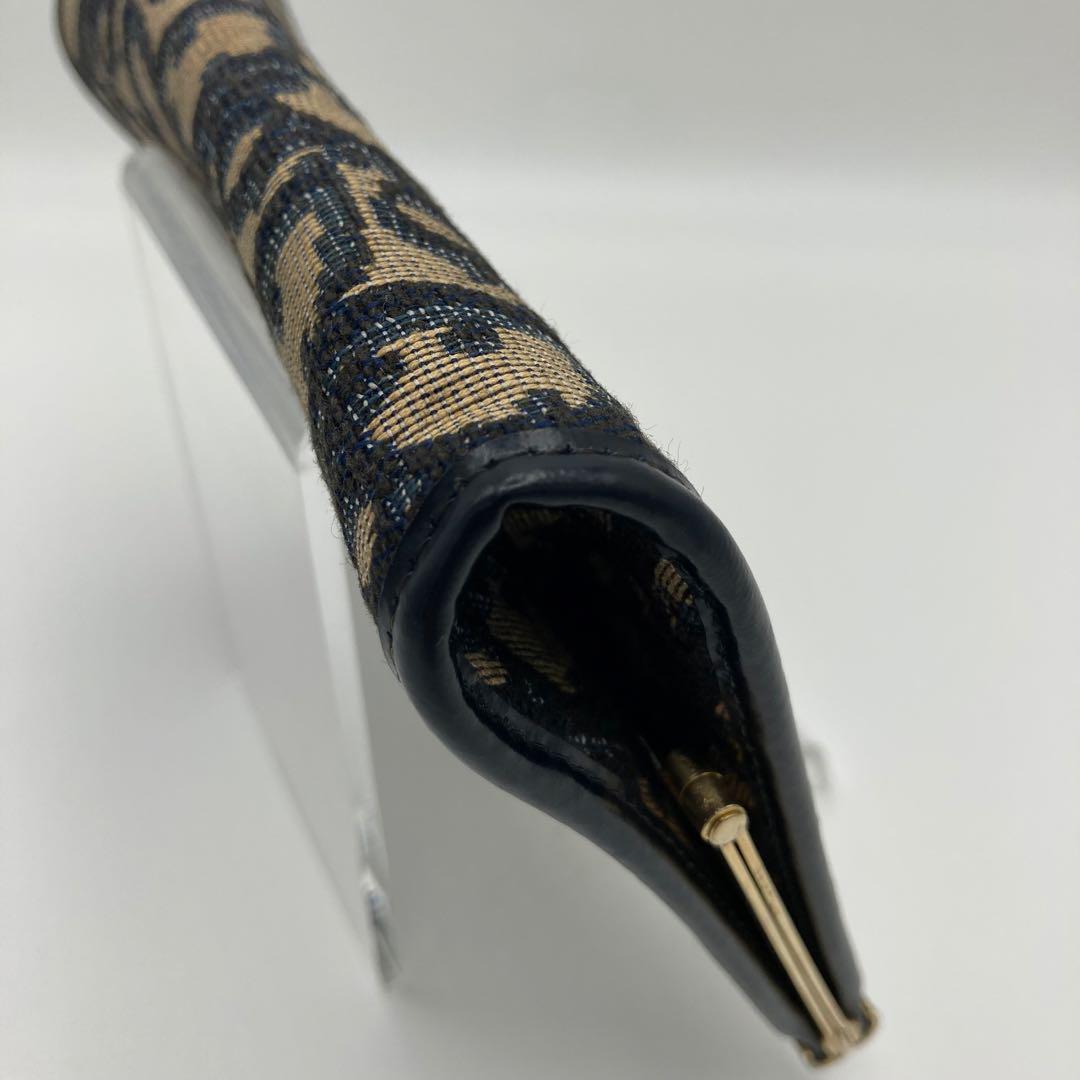 ✨美品✨ディオール トロッター柄 がま口 80年代ヴィンテージ ネイビー