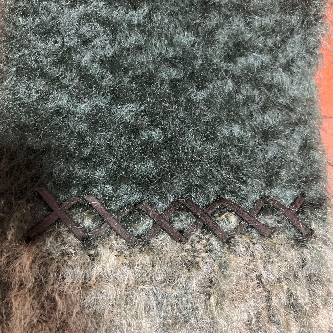LOEWE アナグラム刺繍 マフラー　グリーン　ロエベ
