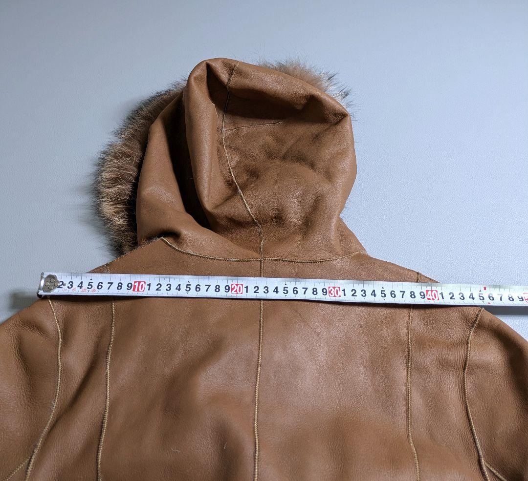 バルマン／高級ラムスキン ムートンコート リバーシブル シルバーフォックス 羊革