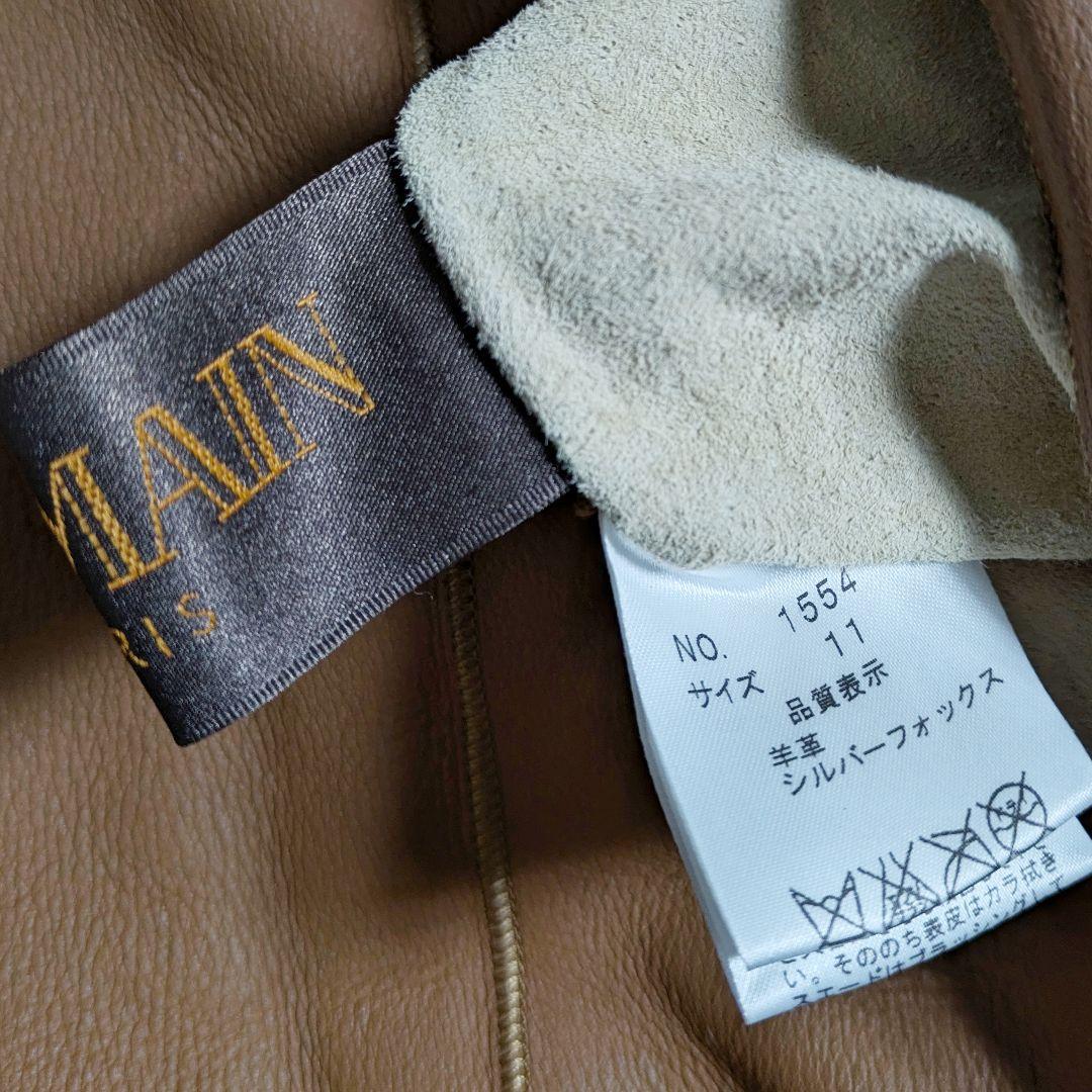 バルマン／高級ラムスキン ムートンコート リバーシブル シルバーフォックス 羊革