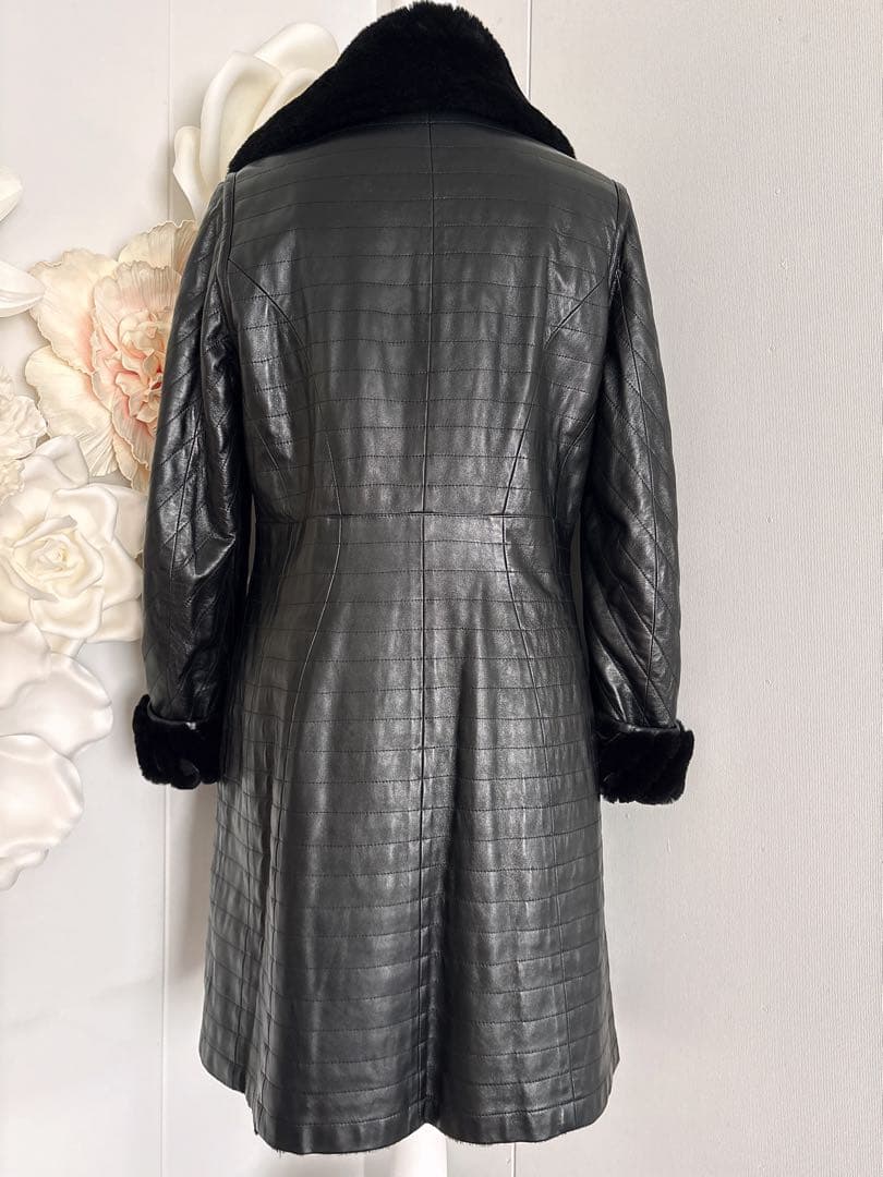 極美品✨三京商会 ラムレザー×レッキスファー リバーシブルコート 42 XL 黒