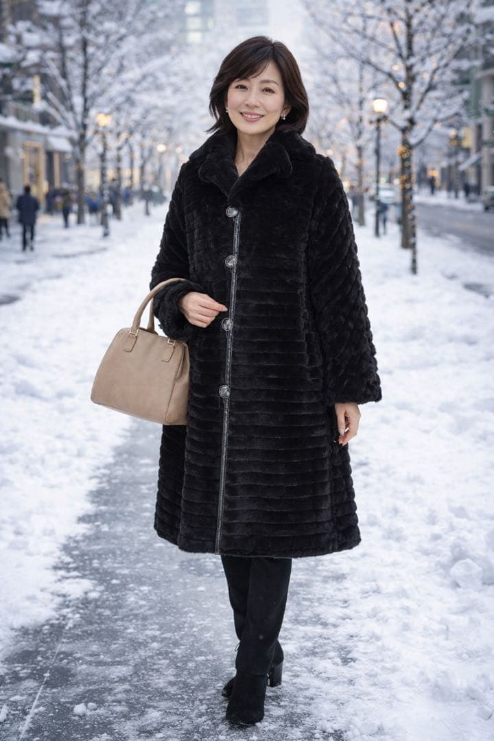 極美品✨三京商会 ラムレザー×レッキスファー リバーシブルコート 42 XL 黒