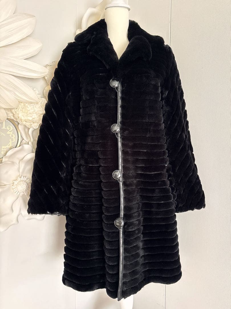 極美品✨三京商会 ラムレザー×レッキスファー リバーシブルコート 42 XL 黒