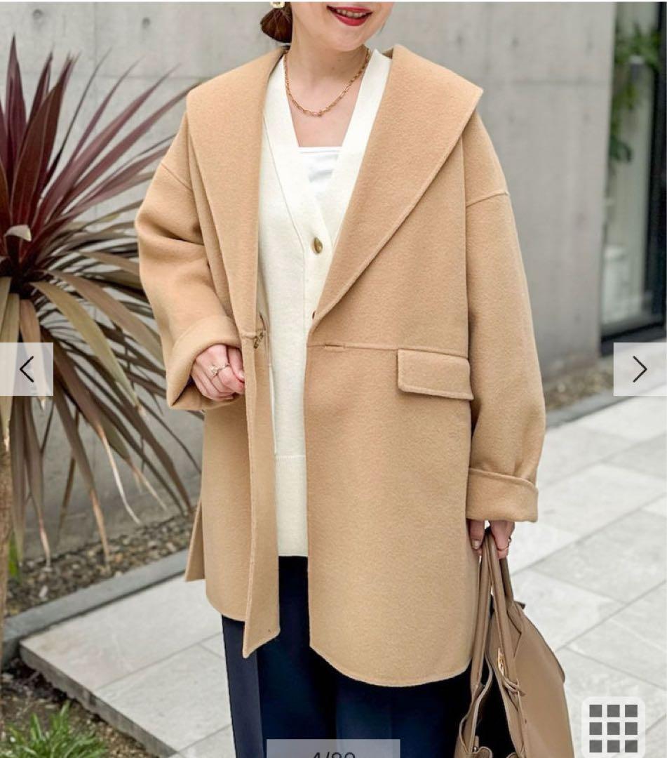 新品同様NOLLEY'S sophi SUPER140リバーショールコート36