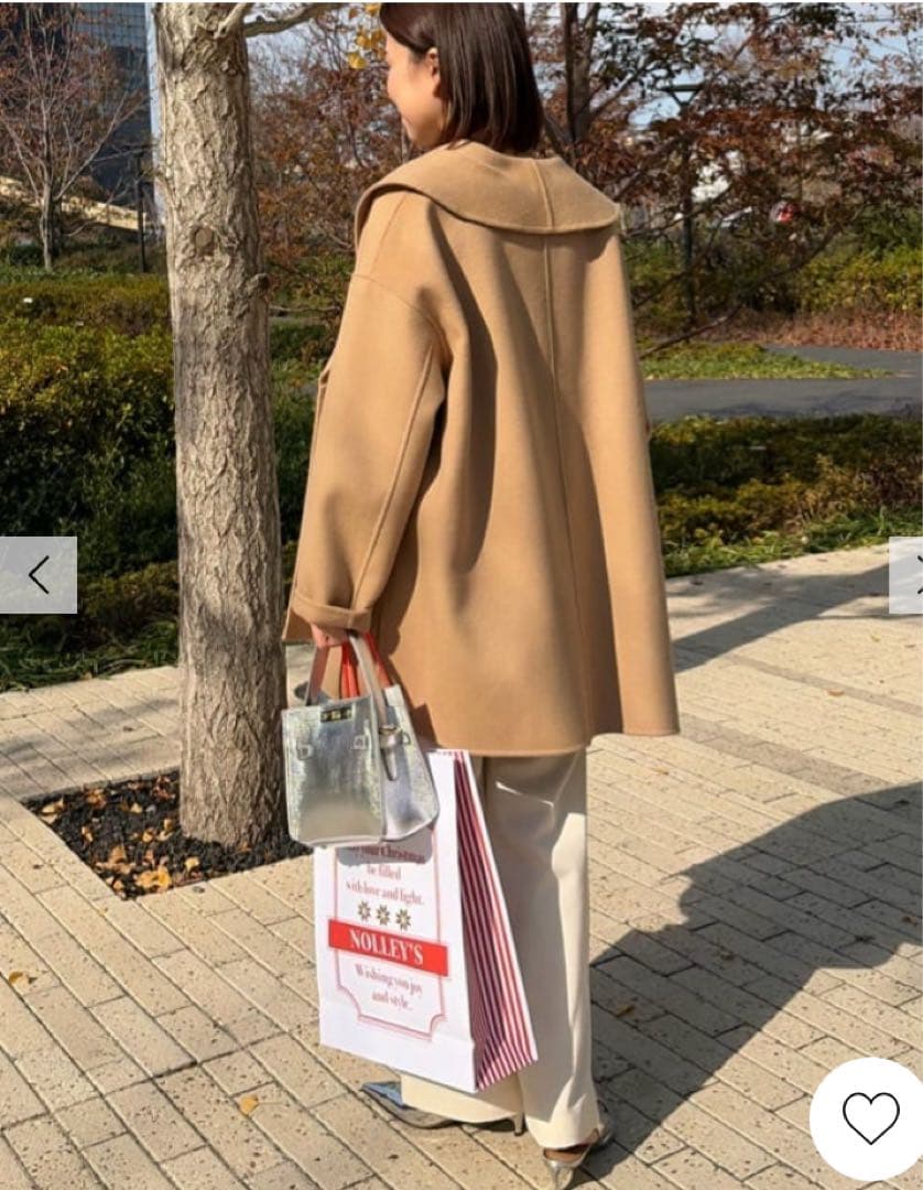 新品同様NOLLEY'S sophi SUPER140リバーショールコート36