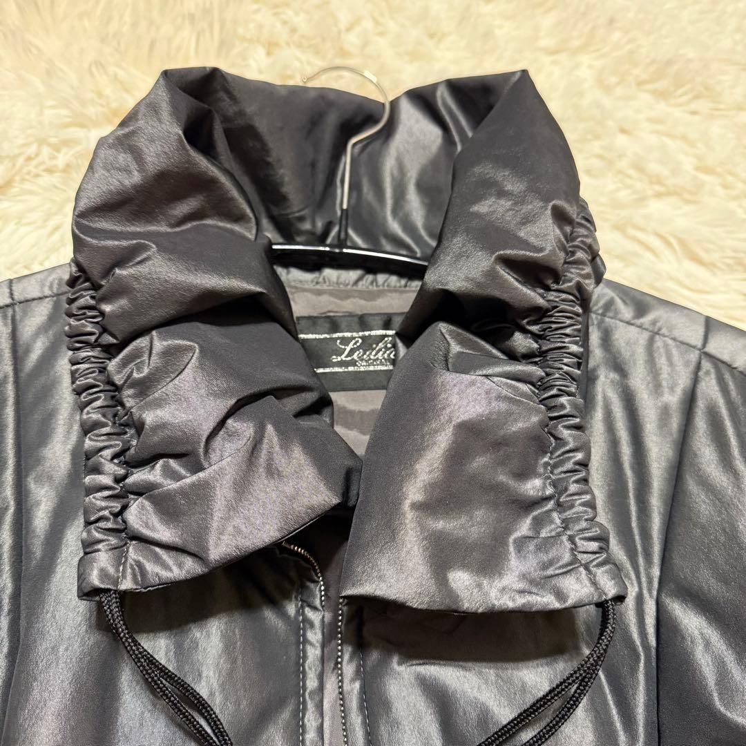 Leilian ブラック ロングコート　17号＋サイズ　Aライン　大きいサイズ