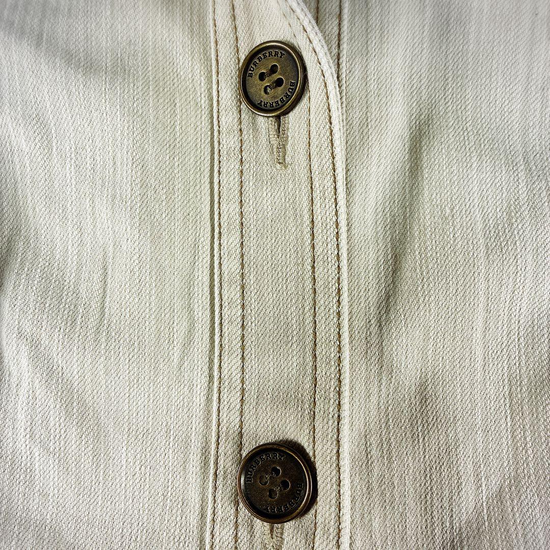 未使用級 バーバリーロンドン デニムジャケット ノバチェック ホワイト