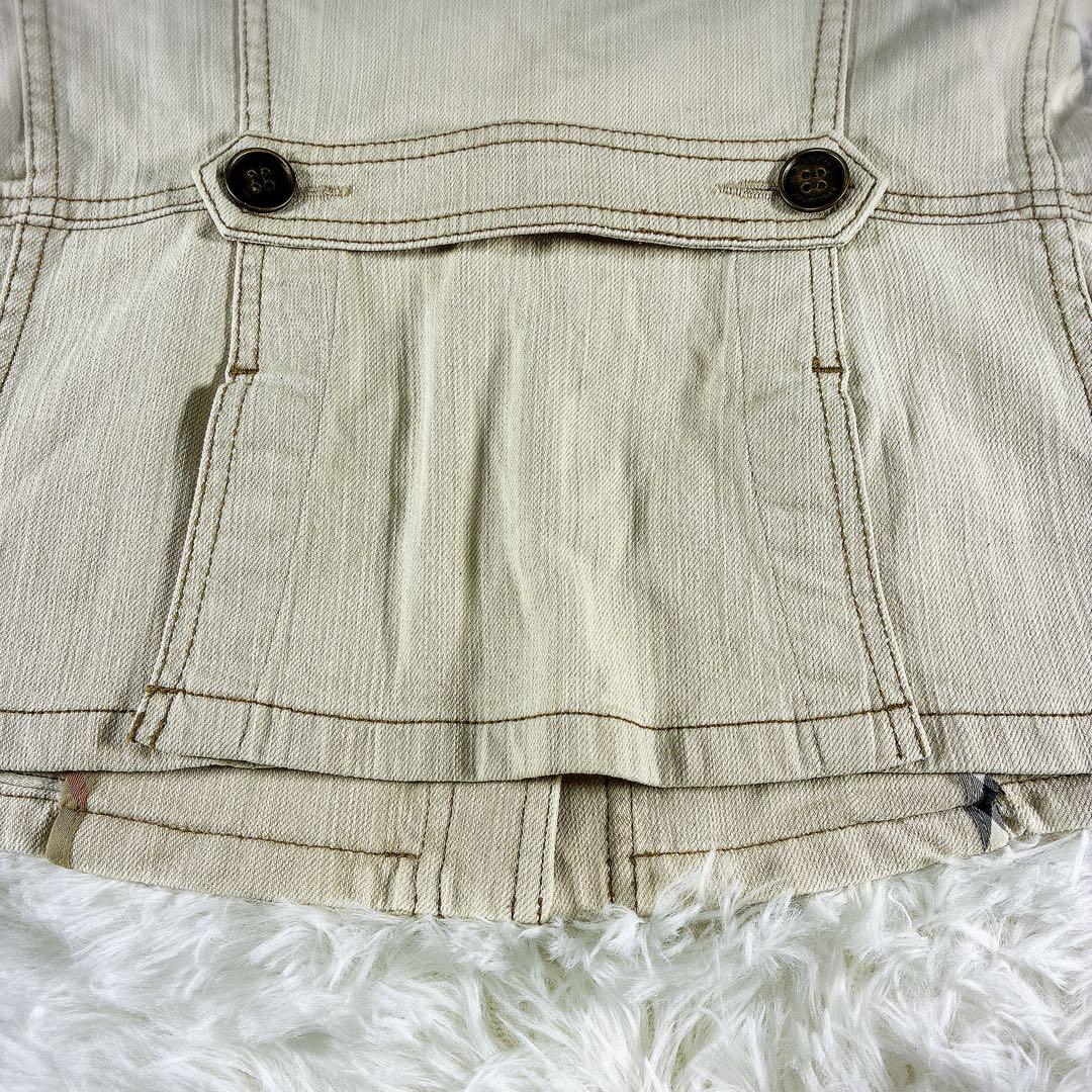 未使用級 バーバリーロンドン デニムジャケット ノバチェック ホワイト