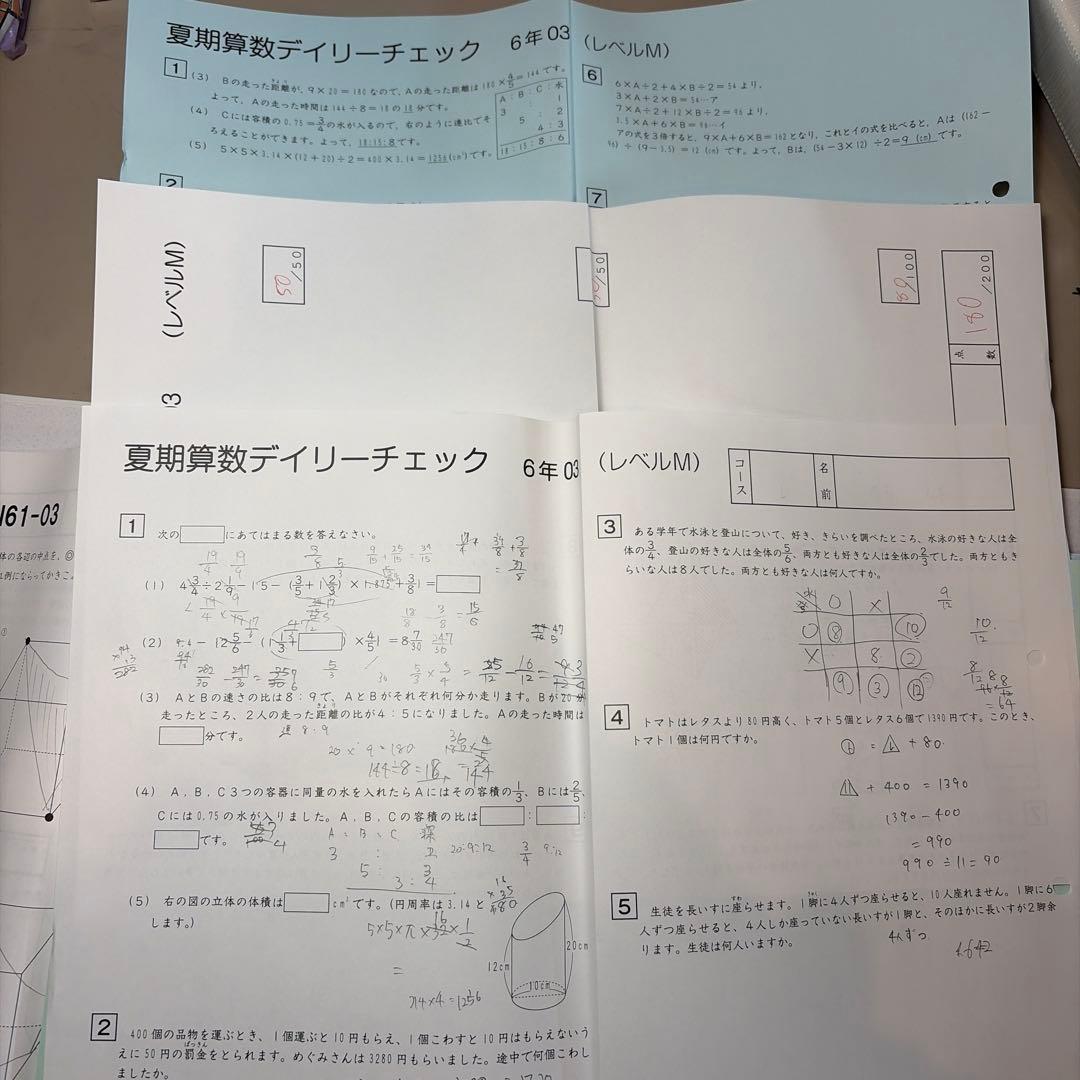 SAPIX 6年生　2025年(最新)夏期講習テキスト　全18回