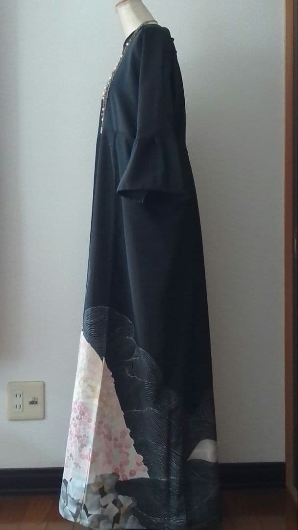 着物リメイクワンピース留袖ドレス春山