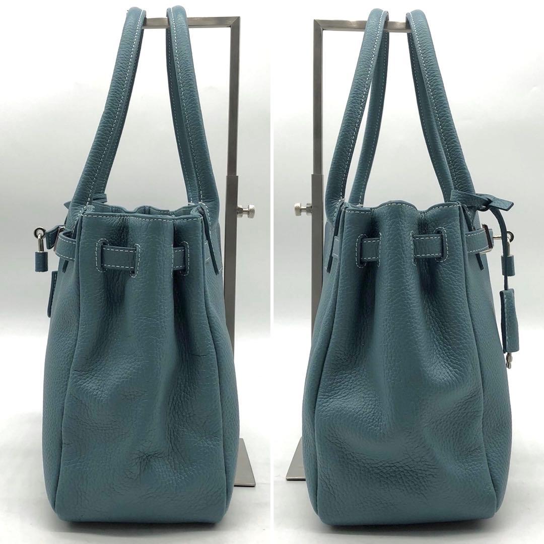 ✨極美品✨傳濱野 トートバッグ ミーティア 皇室御用達 レザー セピアブルー