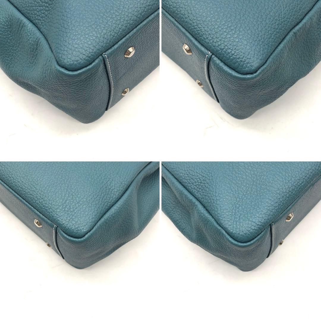 ✨極美品✨傳濱野 トートバッグ ミーティア 皇室御用達 レザー セピアブルー