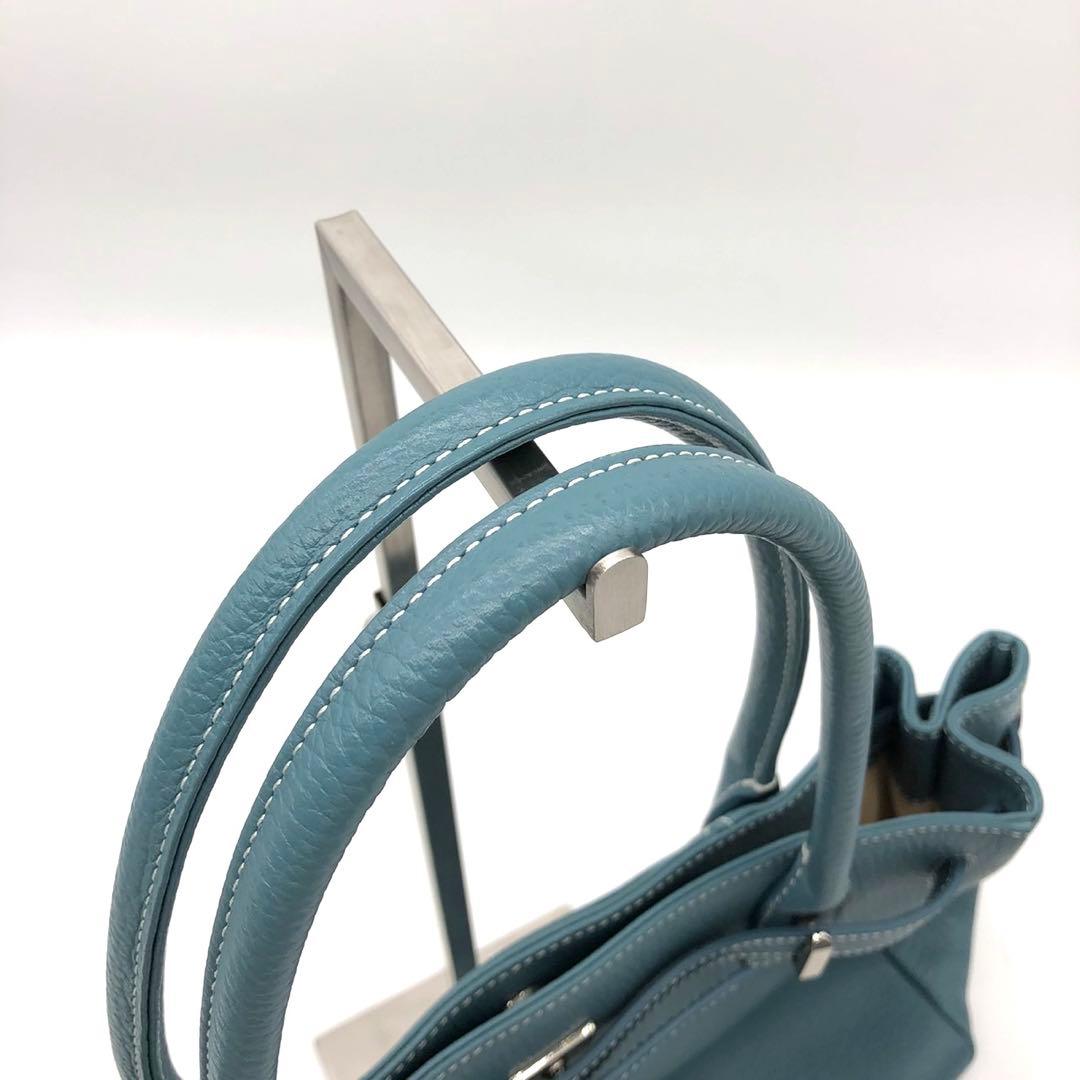 ✨極美品✨傳濱野 トートバッグ ミーティア 皇室御用達 レザー セピアブルー