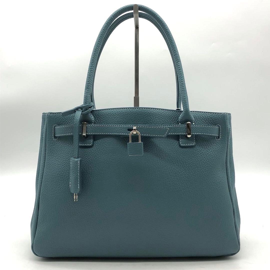 ✨極美品✨傳濱野 トートバッグ ミーティア 皇室御用達 レザー セピアブルー