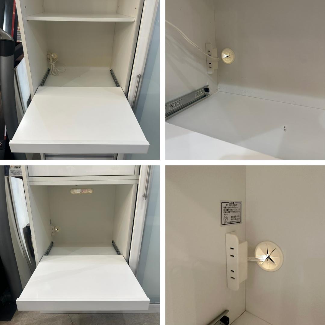 iΦ KEYUCA 食器棚 キッチンボード ホワイト 幅132 高さ200