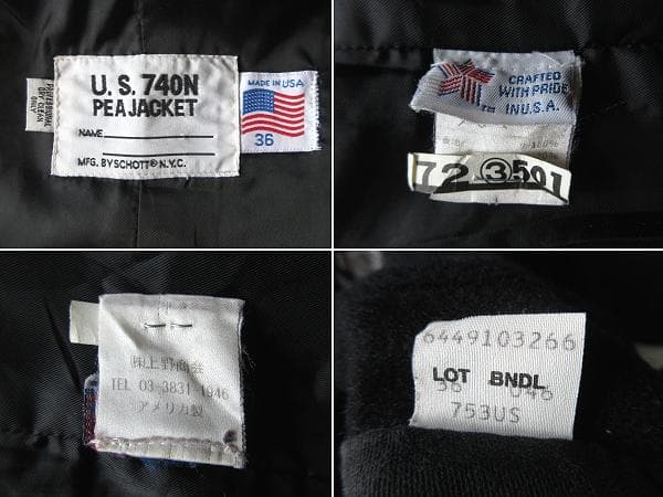 USA製 SCHOTT 740N 7118 タイトPコート 36 日本別注モデル