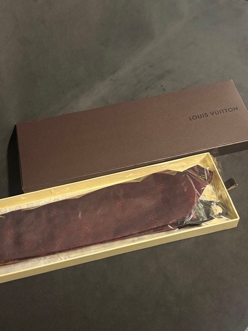 LOUIS VUITTON ネクタイ 赤系 ダミエ柄 未使用