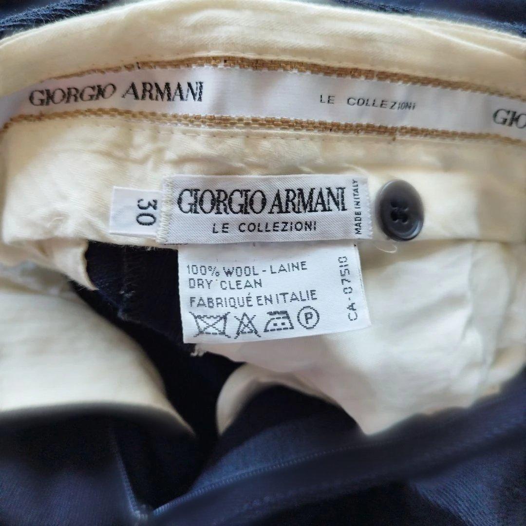 GIRGIO ARMANI ネイビー プリーツスラックス メンズ　M