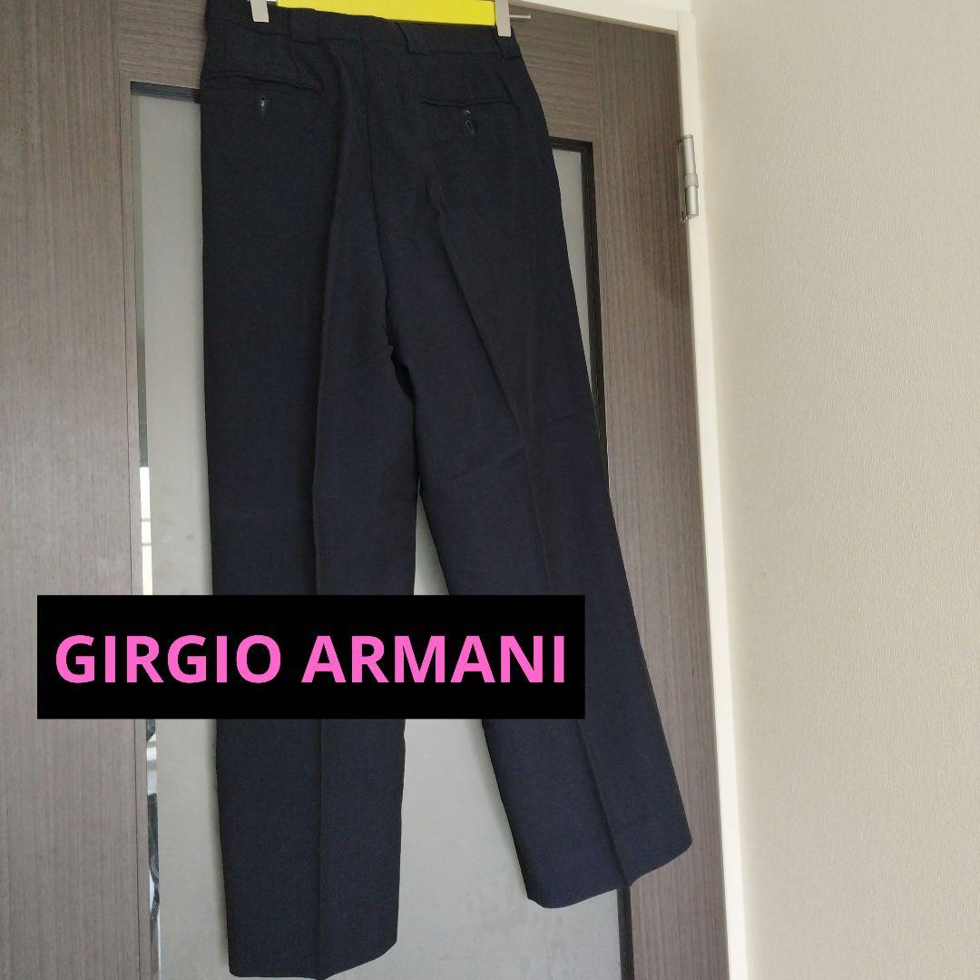 GIRGIO ARMANI ネイビー プリーツスラックス メンズ　M