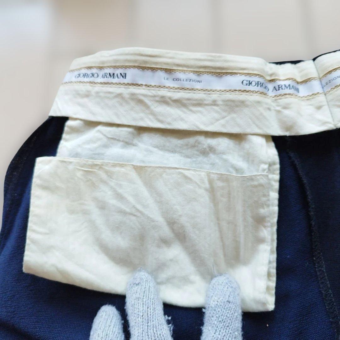 GIRGIO ARMANI ネイビー プリーツスラックス メンズ　M