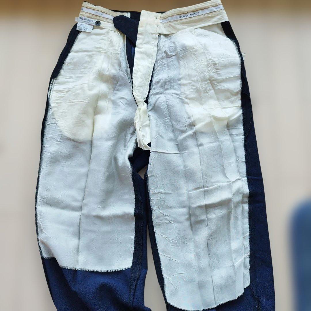 GIRGIO ARMANI ネイビー プリーツスラックス メンズ　M