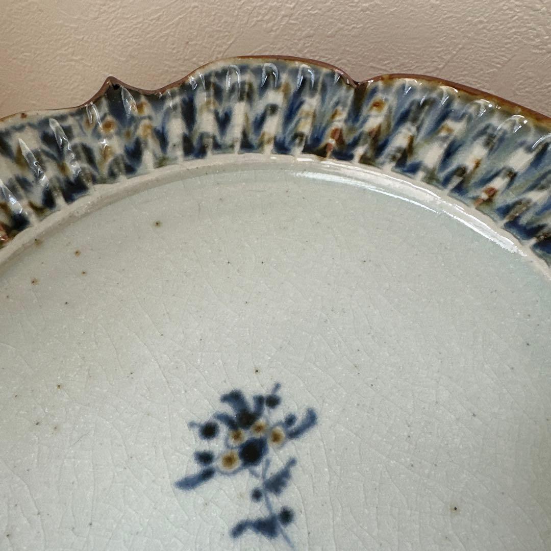 mayumin 陶房遊 7.8寸 5.5寸 輪花リム皿 錆青新品未使用