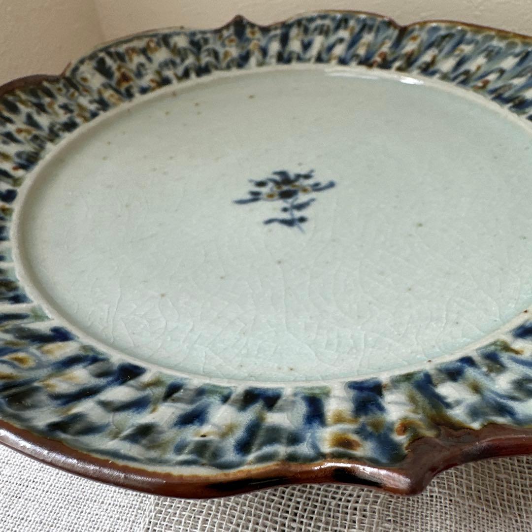 mayumin 陶房遊 7.8寸 5.5寸 輪花リム皿 錆青新品未使用