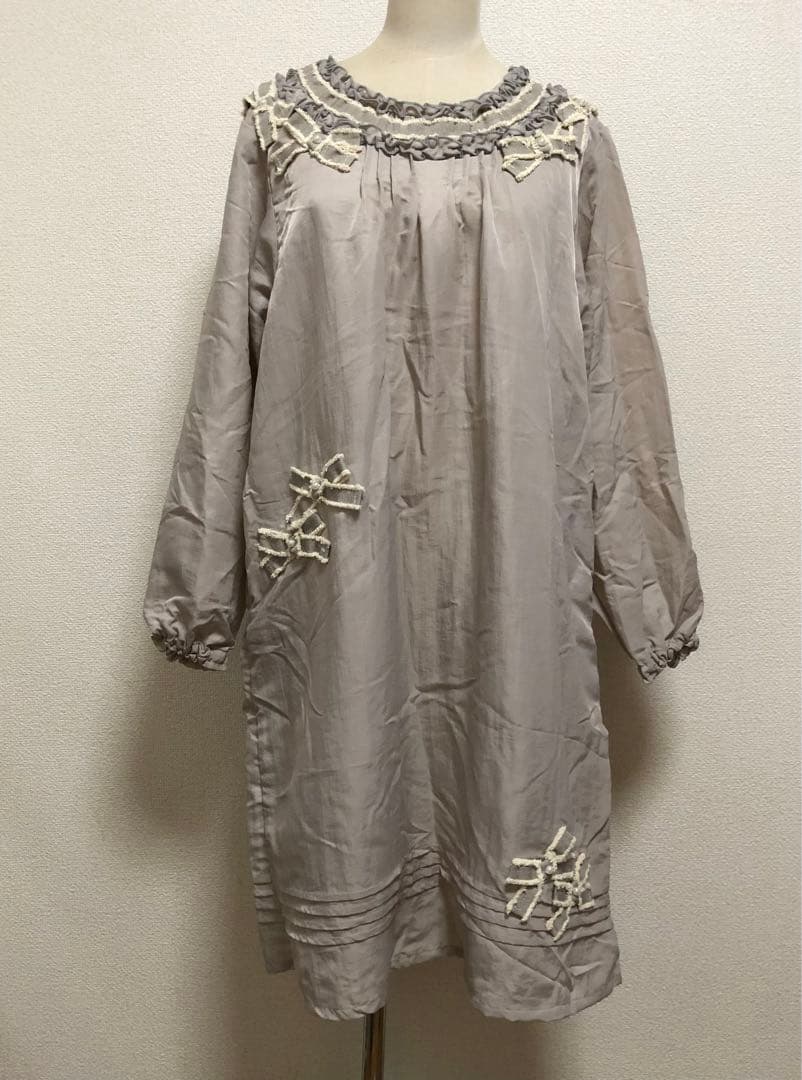 フリル リボン エプロンドレス フリル