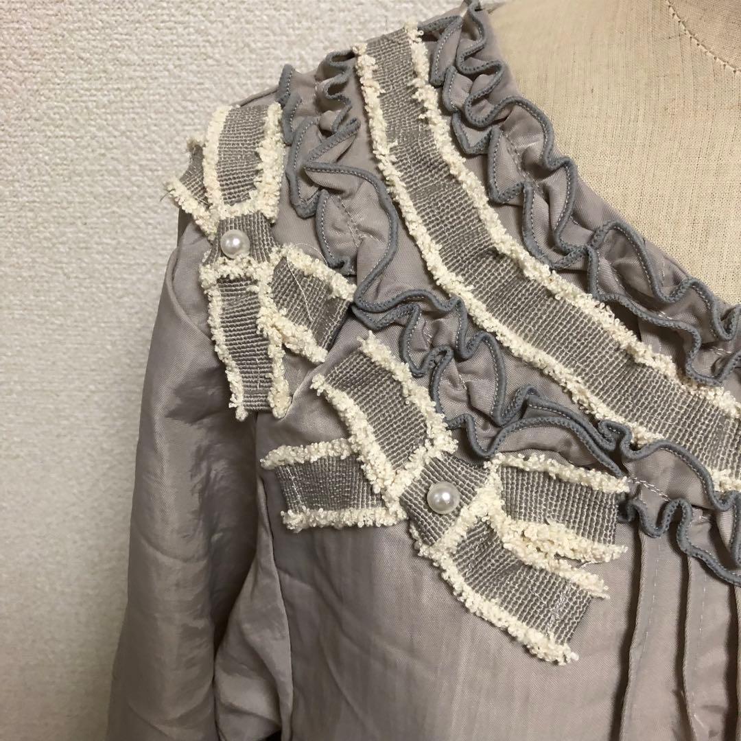 フリル リボン エプロンドレス フリル