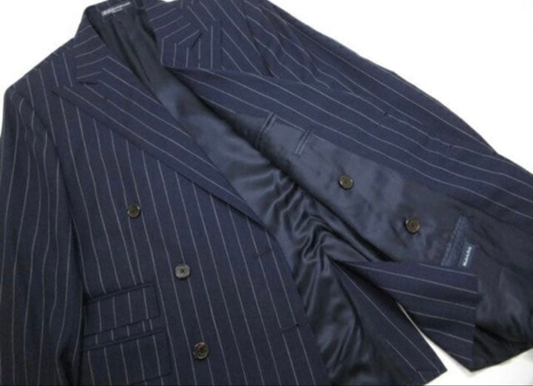 ラルフローレン スーツ ダブル ネイビー チョークストライプ セットアップ