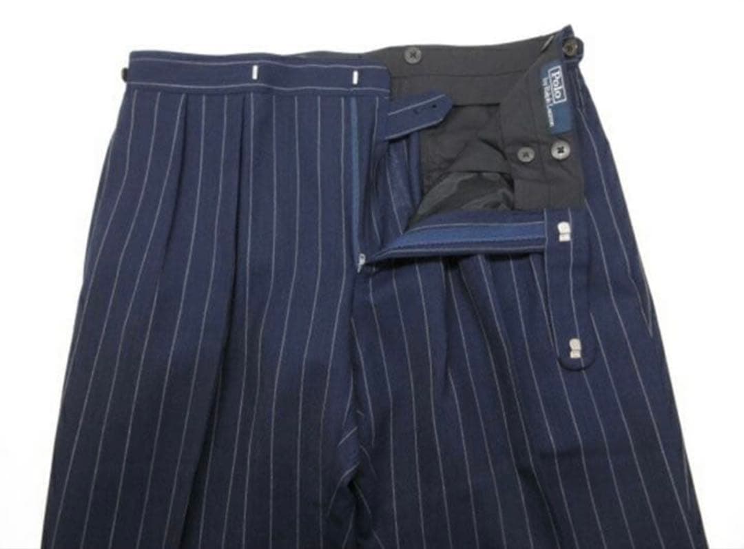 ラルフローレン スーツ ダブル ネイビー チョークストライプ セットアップ