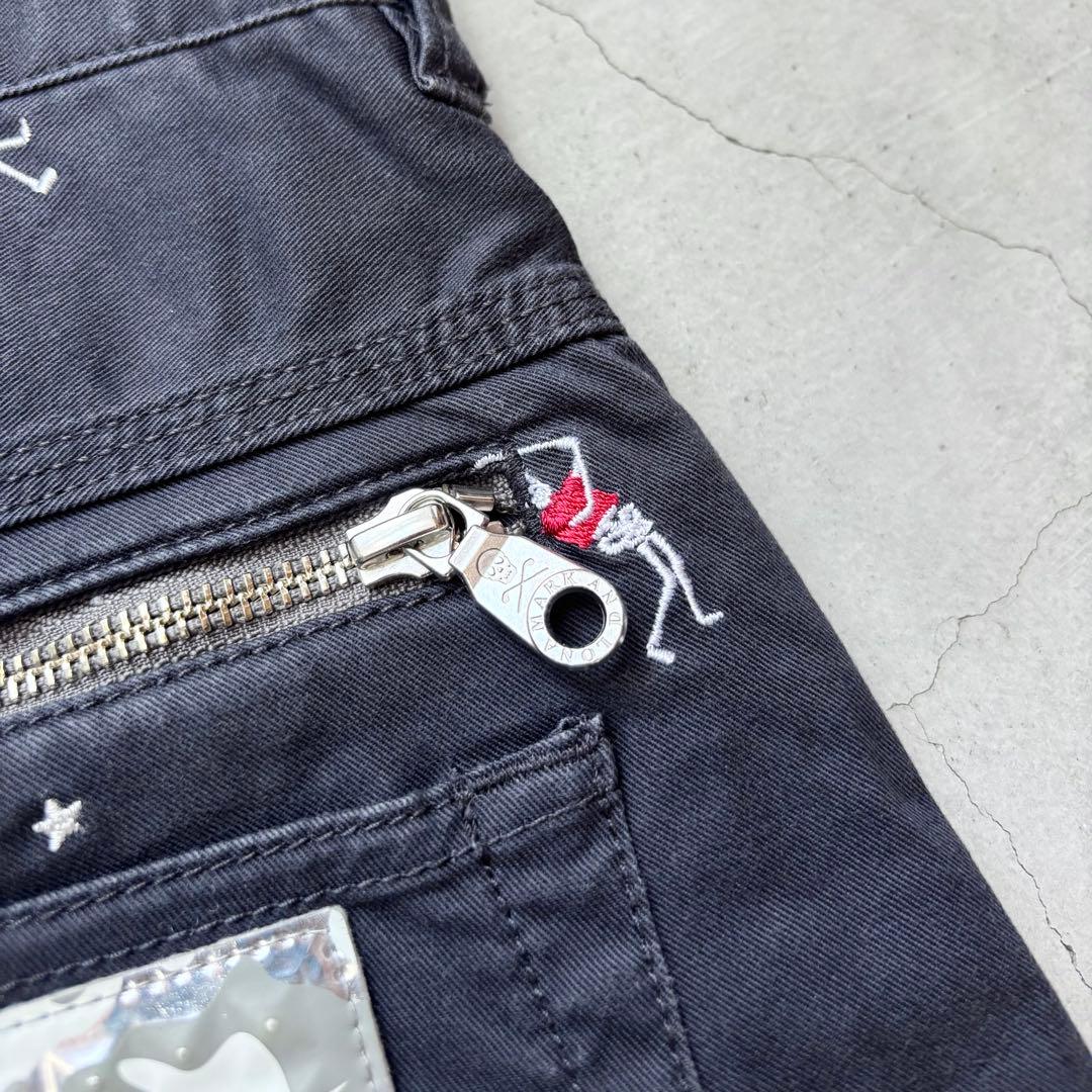 MARK&LONA マークアンドロナ ストレッチロングパンツ 刺繍 ロゴ M