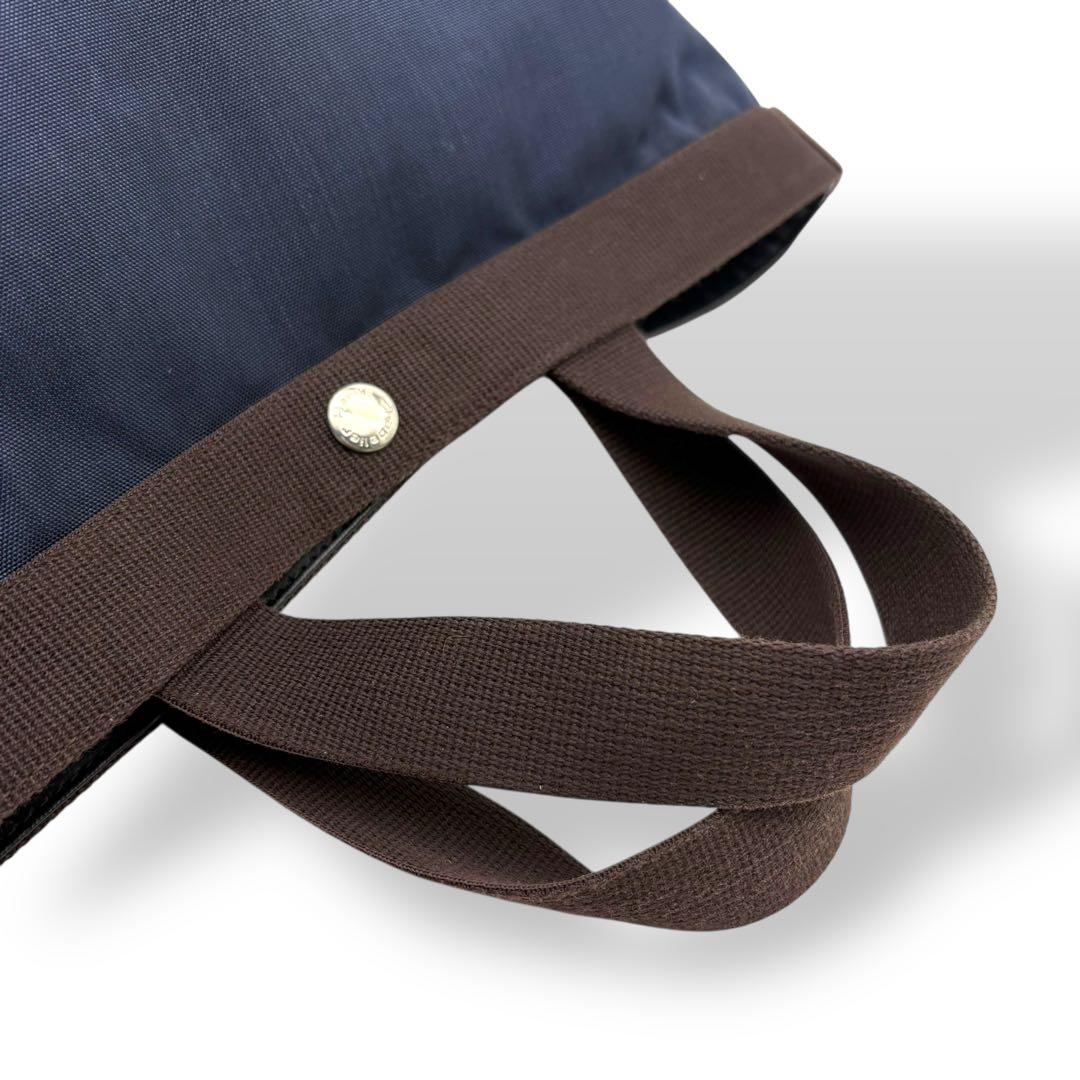 エルベシャプリエ ハンドバッグ 舟形 トートバッグ ナイロン ネイビー