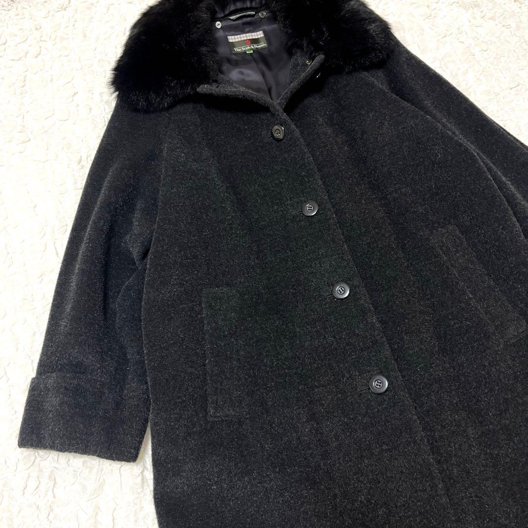 極美品　THE SCOTCH HOUSE ロングコート ファー　モヘヤ　グレー