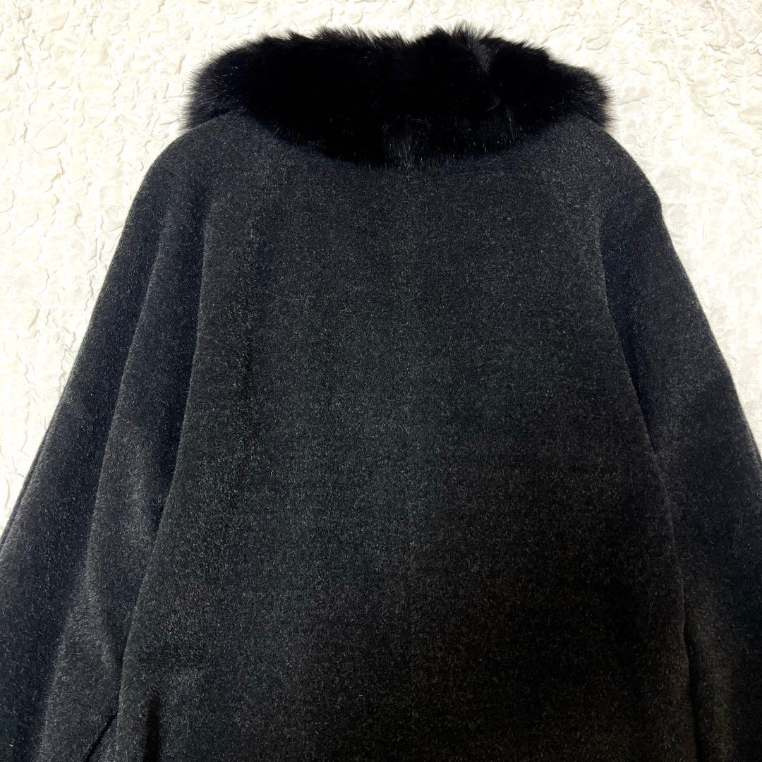 極美品　THE SCOTCH HOUSE ロングコート ファー　モヘヤ　グレー