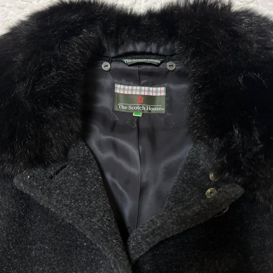 極美品　THE SCOTCH HOUSE ロングコート ファー　モヘヤ　グレー