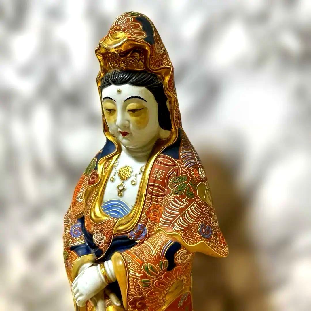 あ*し様 九谷焼　観音菩薩　金彩　骨董品　美術置物　仏像　期間限定値引き