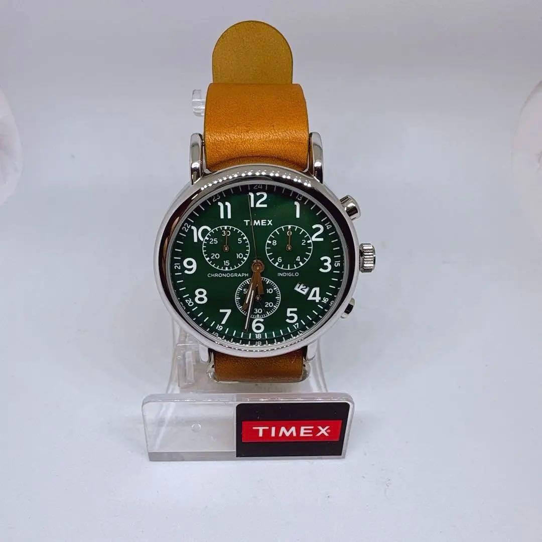 【新品• 未使用品】TIMEX クロノグラフ 腕時計 グリーン/並行輸入品