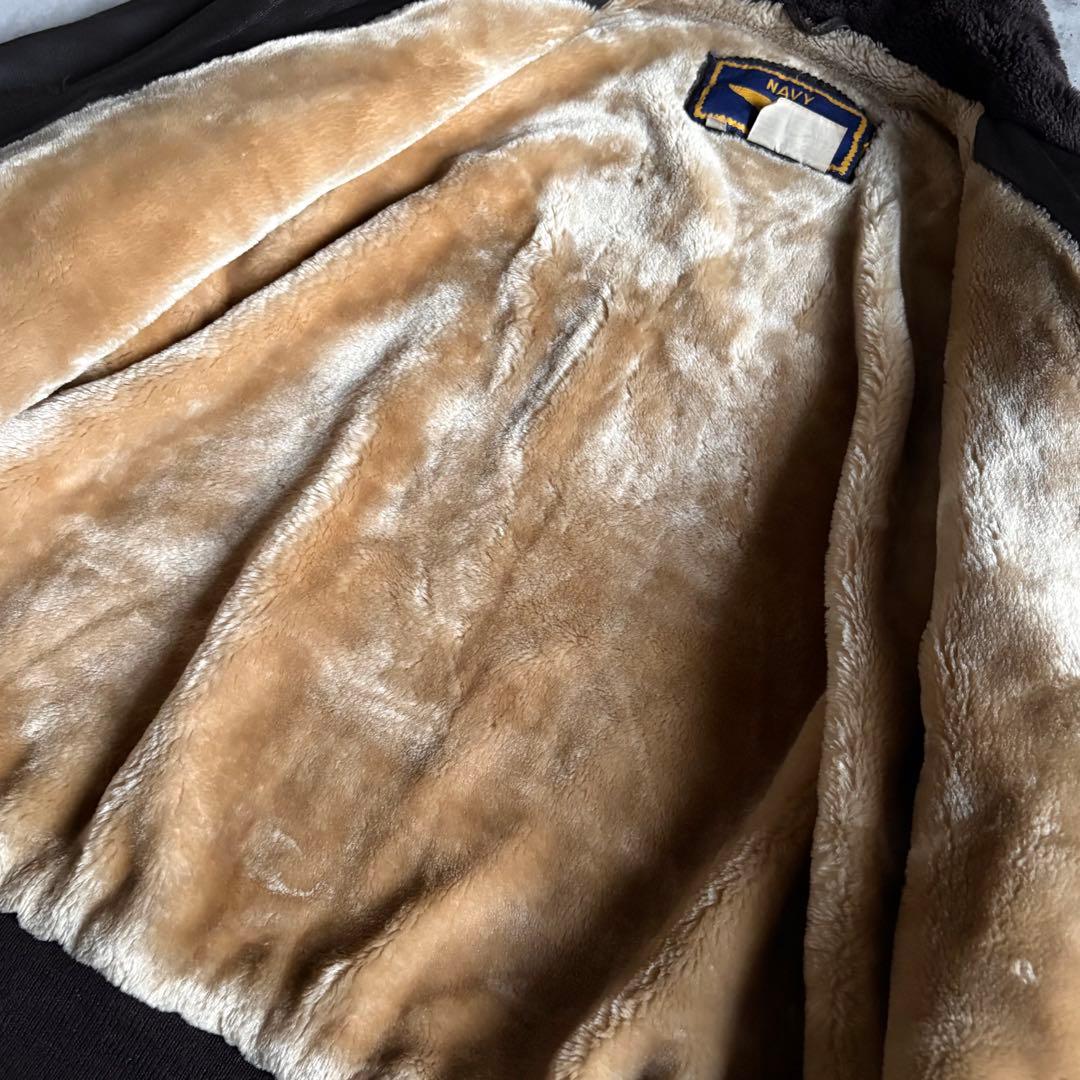 【90s US NAVY】G-1 フライトジャケット　本革　襟ボア　短丈　古着