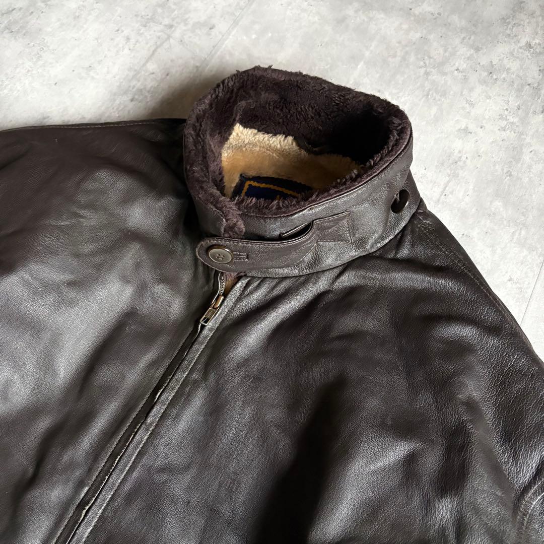 【90s US NAVY】G-1 フライトジャケット　本革　襟ボア　短丈　古着