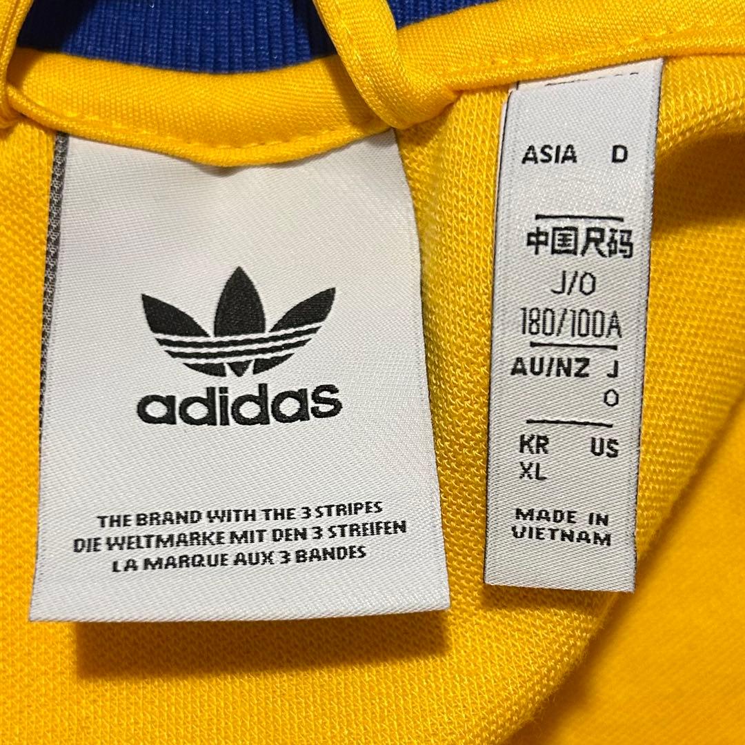 【超美品】adidasトラックジャケット イエロー ネイビー　XL 70s 復刻