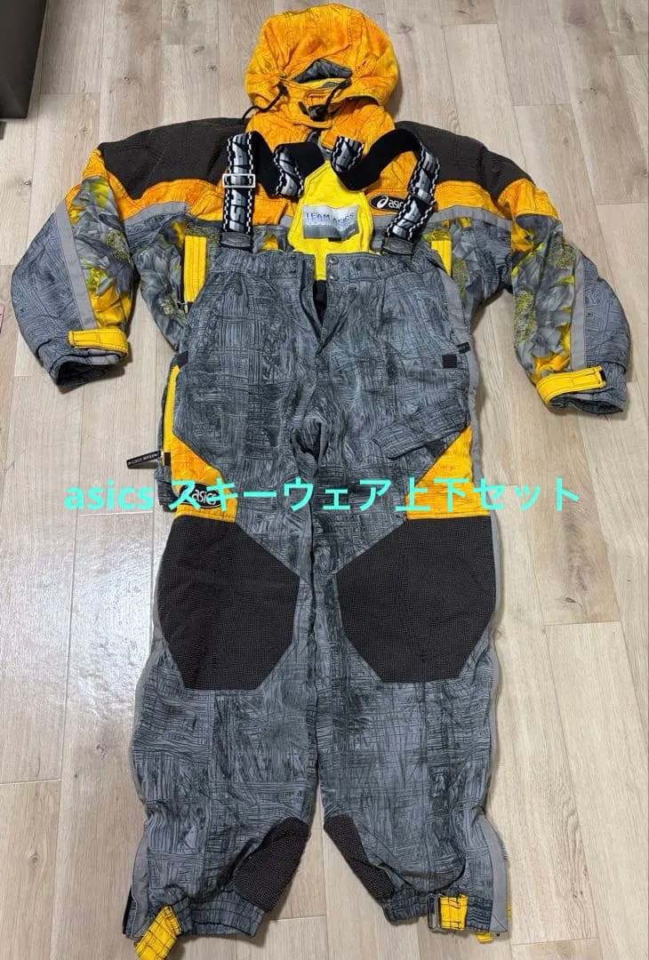 ASICS スキーウェア サイズ175cm グレー/イエロー