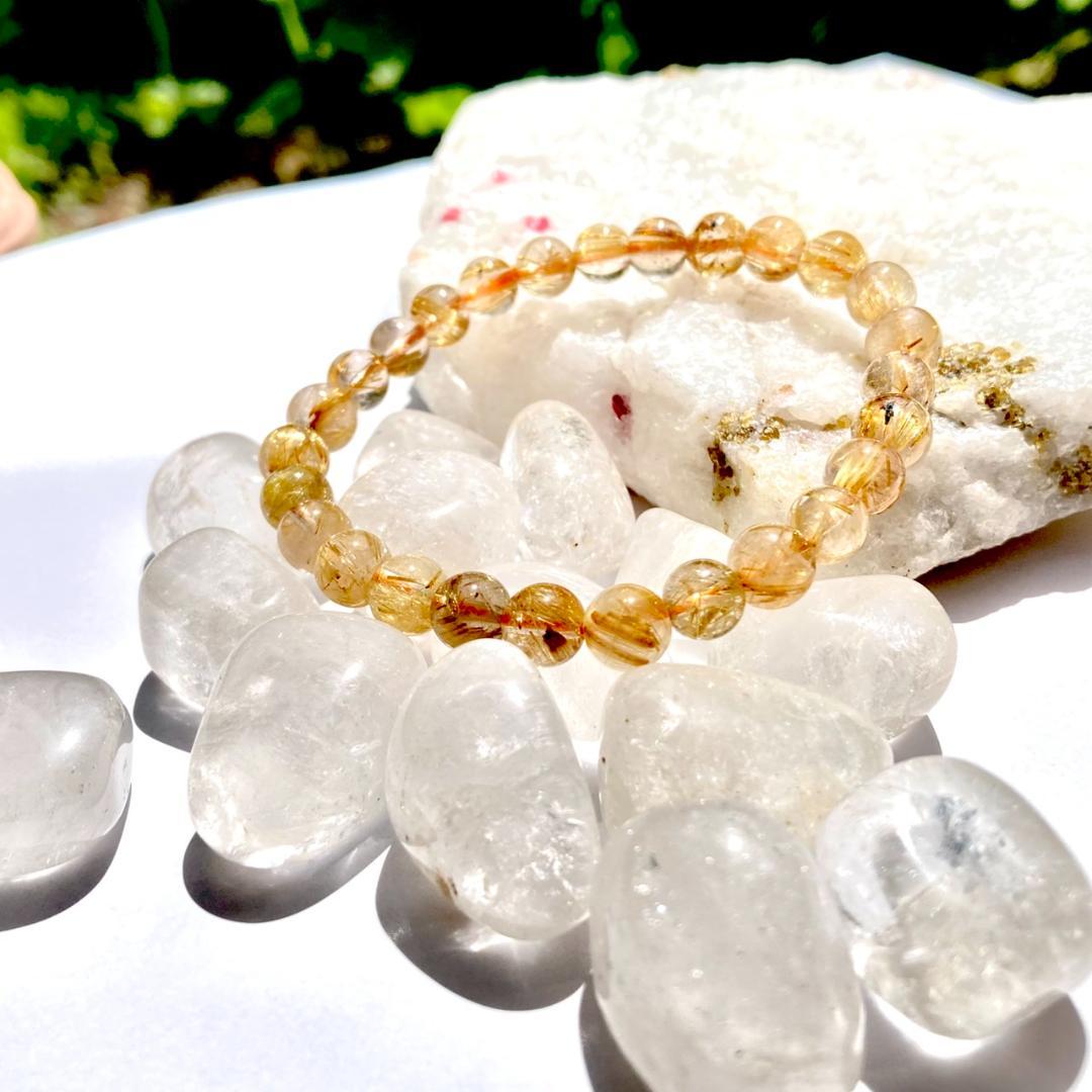 ★驚きの半額【ヴィーナスの髪】ルチルクォーツ 天然石 ブレスレット