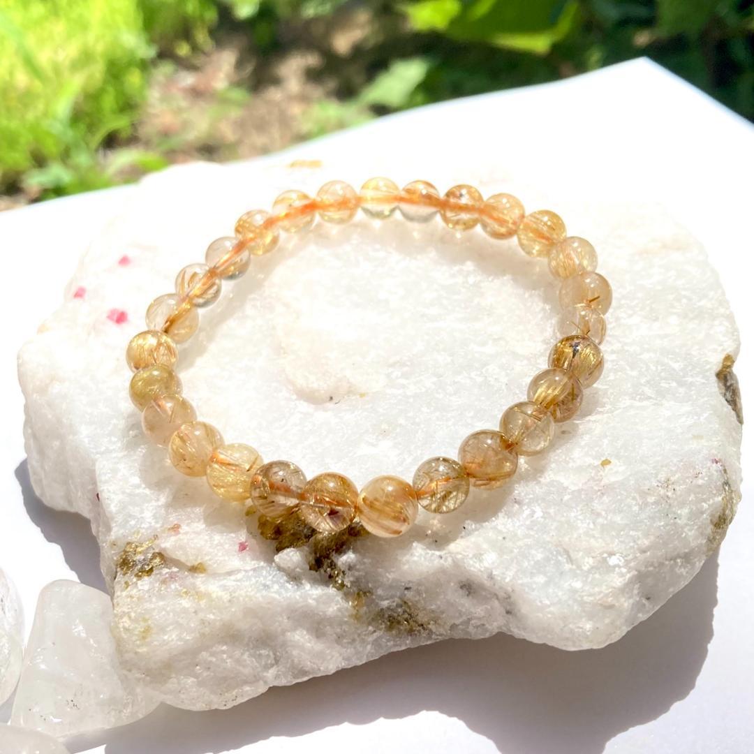 ★驚きの半額【ヴィーナスの髪】ルチルクォーツ 天然石 ブレスレット