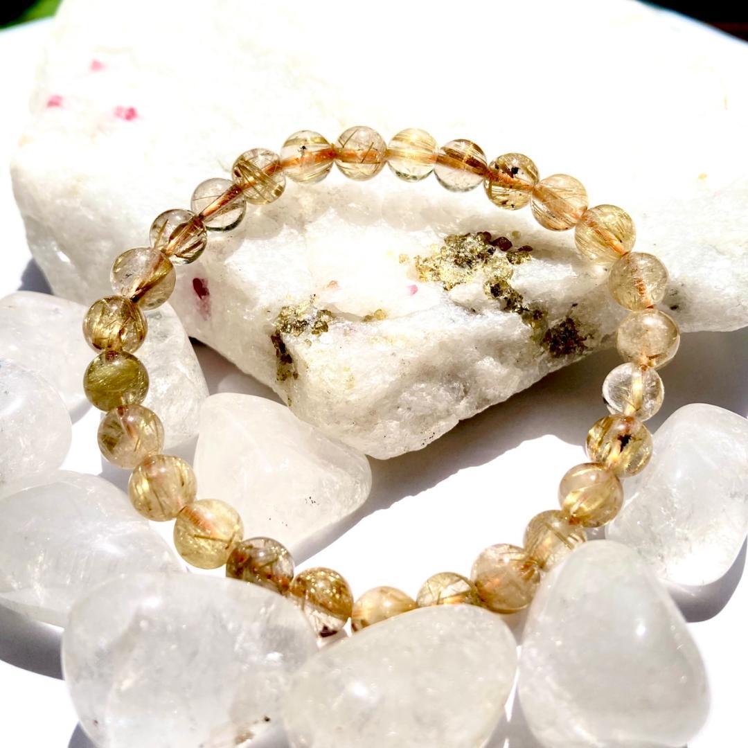 ★驚きの半額【ヴィーナスの髪】ルチルクォーツ 天然石 ブレスレット