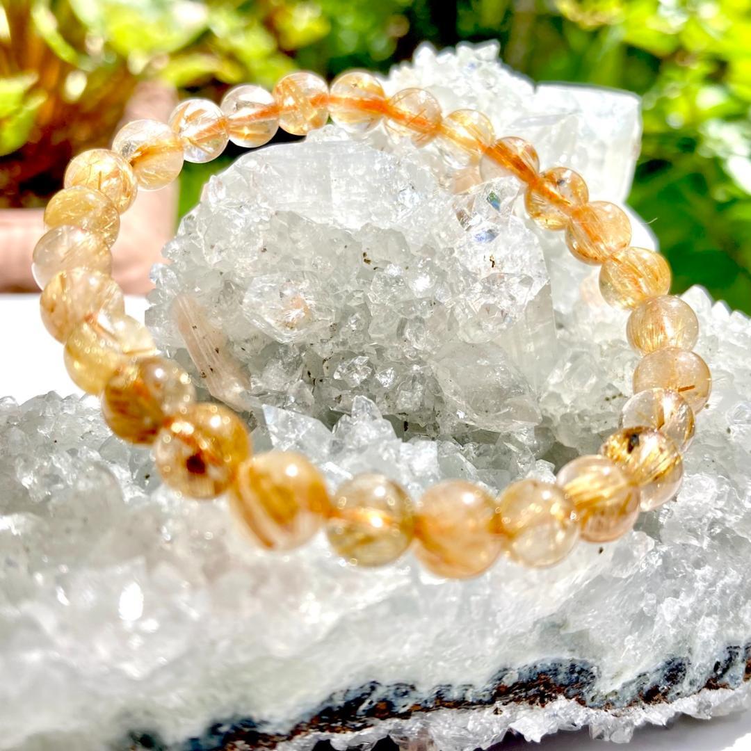 ★驚きの半額【ヴィーナスの髪】ルチルクォーツ 天然石 ブレスレット