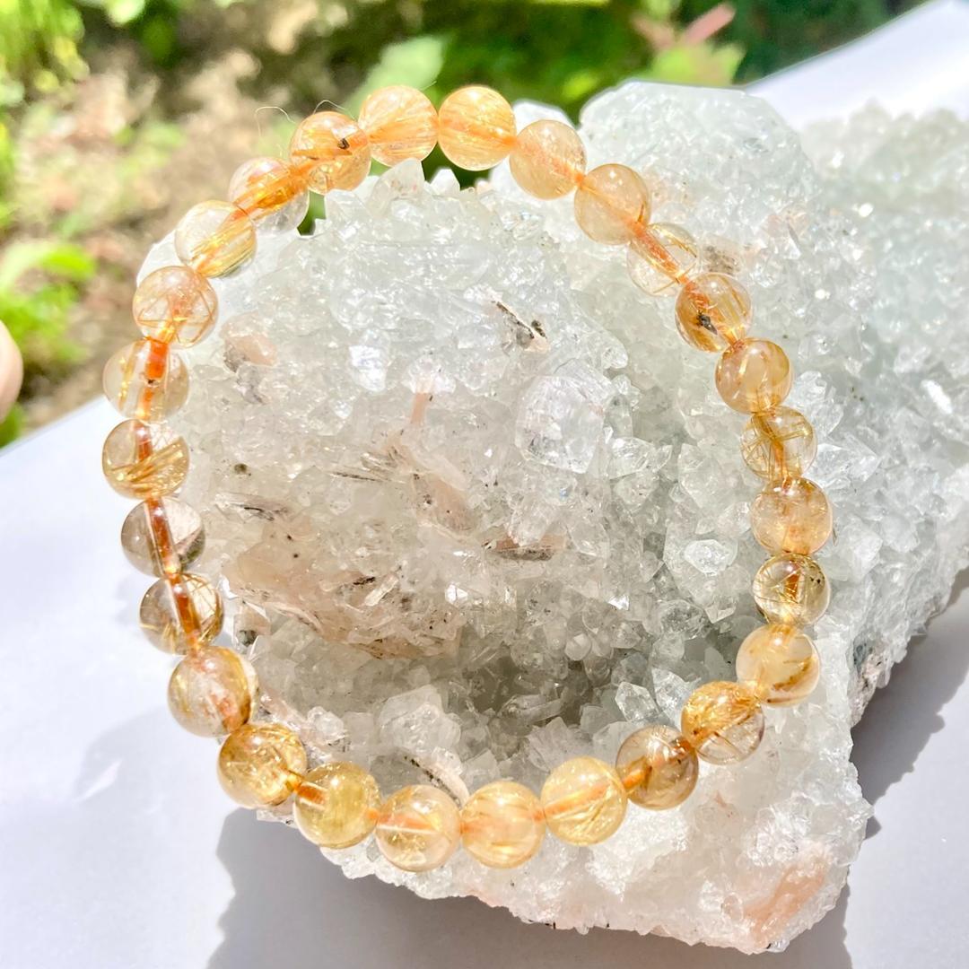 ★驚きの半額【ヴィーナスの髪】ルチルクォーツ 天然石 ブレスレット