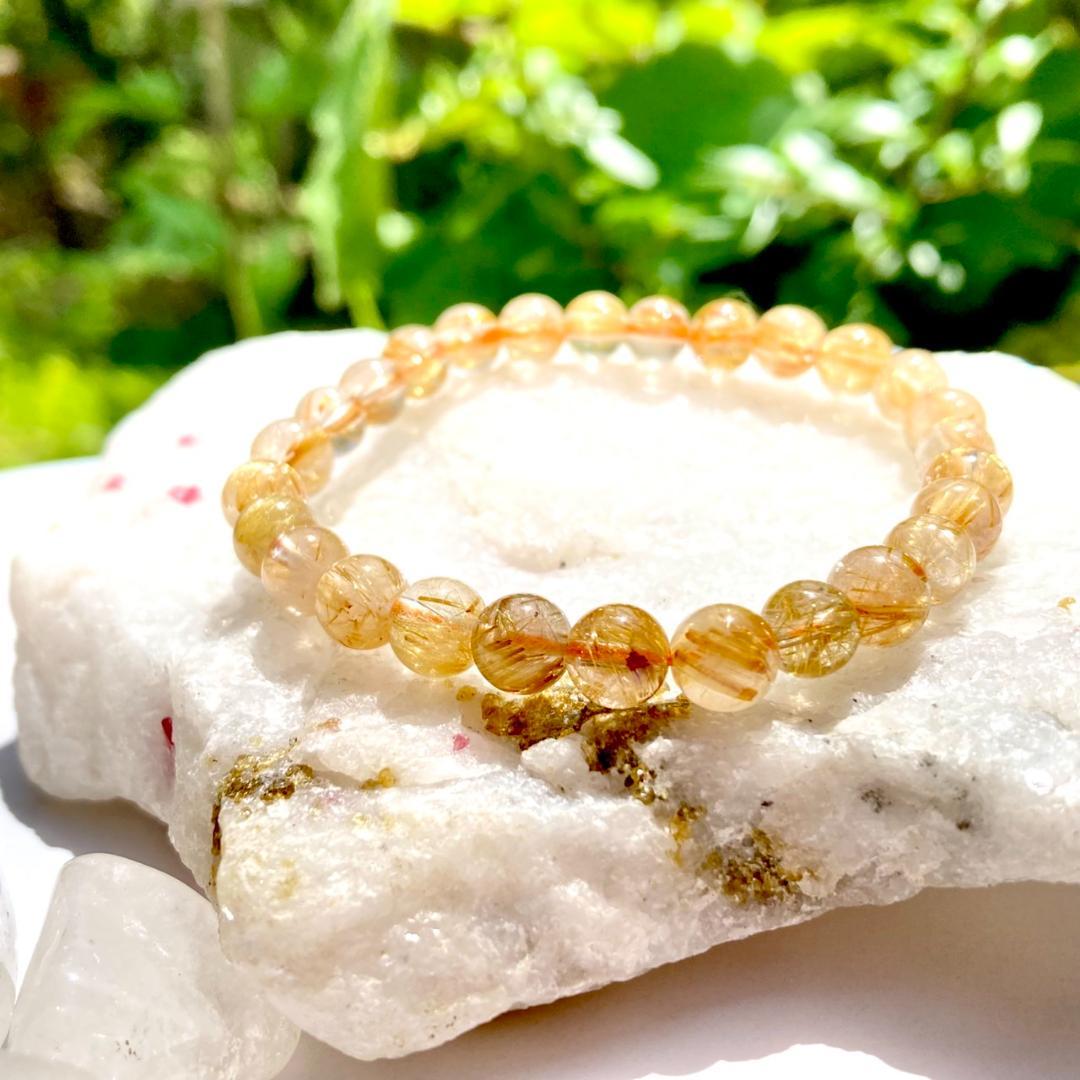 ★驚きの半額【ヴィーナスの髪】ルチルクォーツ 天然石 ブレスレット