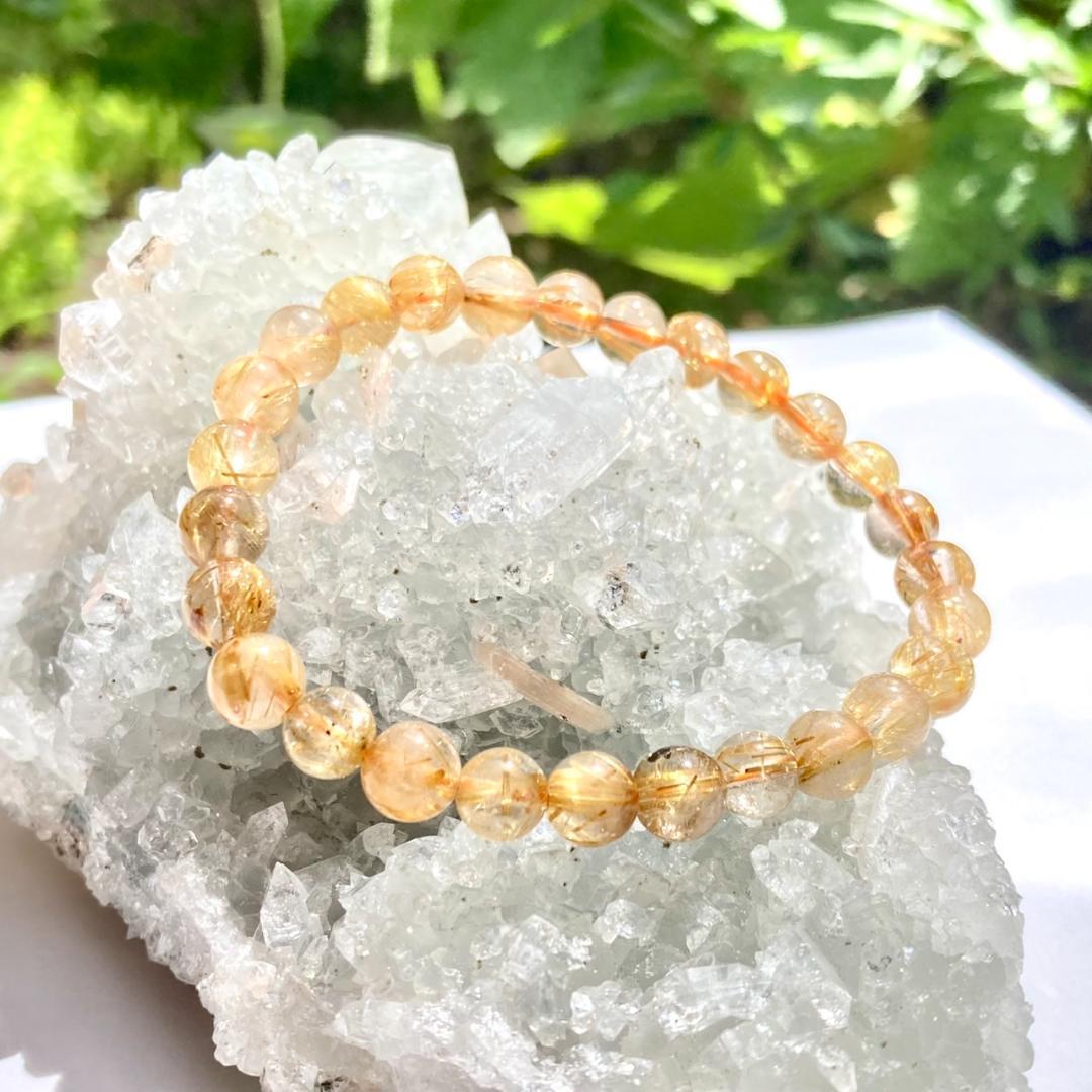 ★驚きの半額【ヴィーナスの髪】ルチルクォーツ 天然石 ブレスレット