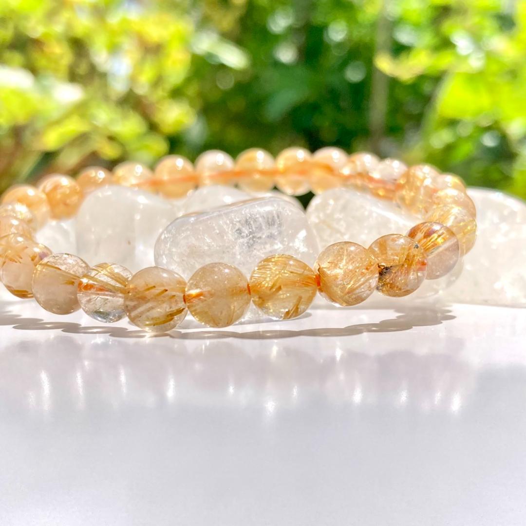 ★驚きの半額【ヴィーナスの髪】ルチルクォーツ 天然石 ブレスレット
